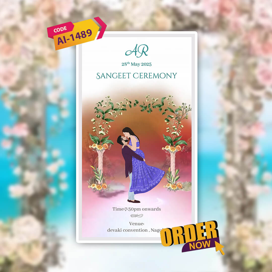 Digital Wedding Invitation Video |Animated Wedding Invite|  AI-1489