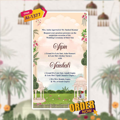 Digital Wedding Invitation Video | Nature-Inspired| AI-1377