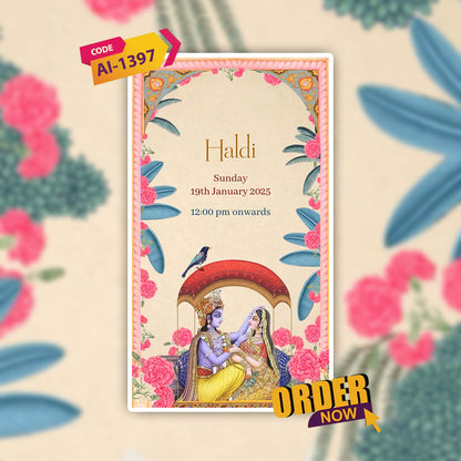 Digital Wedding Invitation Video | cultural motifs| AI-1397