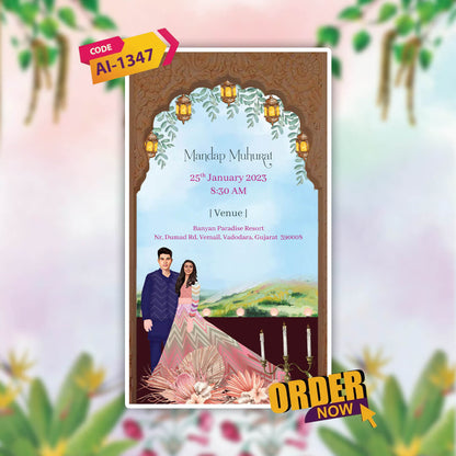 Digital Wedding Invitation Video | Mystical & Elegant | AI-1347