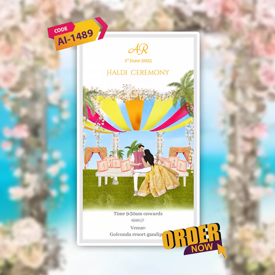 Digital Wedding Invitation Video |Animated Wedding Invite|  AI-1489