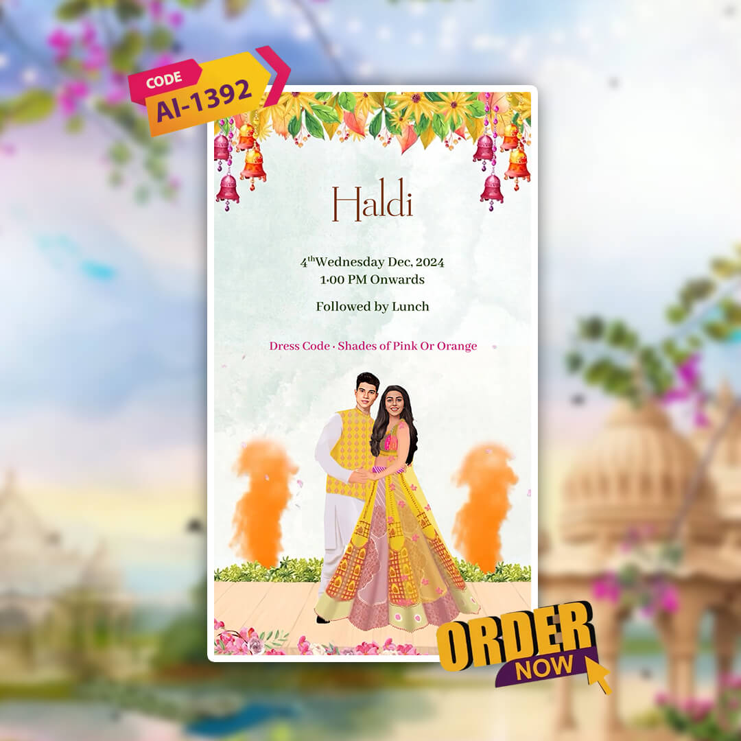 Digital Wedding Invitation Video | Traditional  Invite | AI-1392