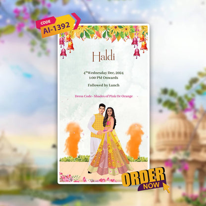 Digital Wedding Invitation Video | Traditional  Invite | AI-1392