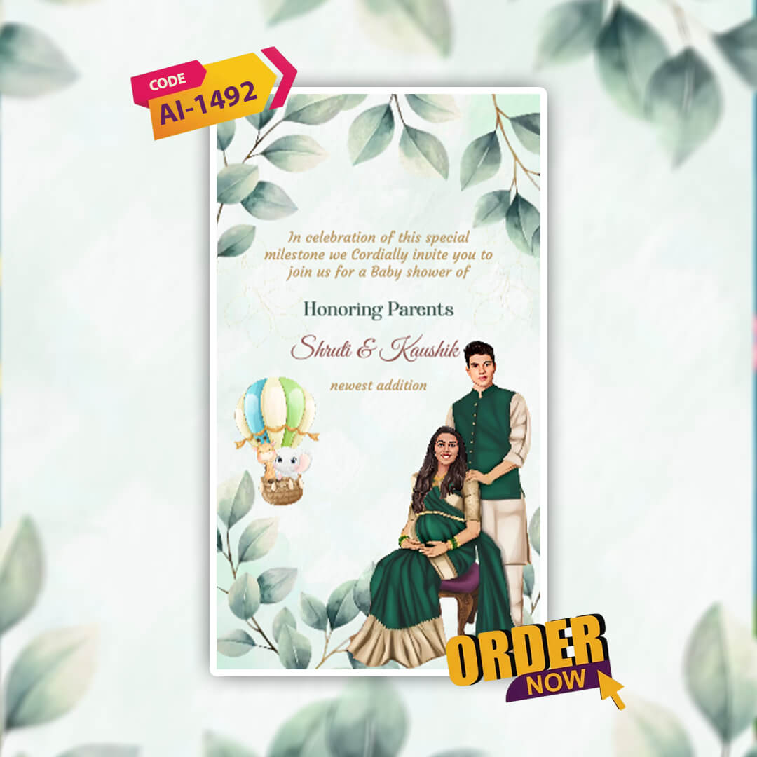 Baby Shower Invitation Video | Whimsical & Elegant | AI-1492