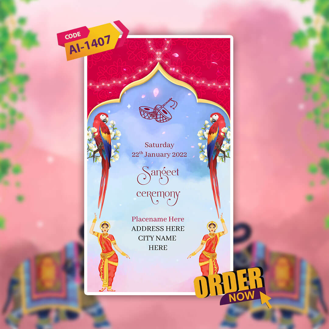 Caricature Wedding Invitation Video | Virtual wedding invite |AI-1407