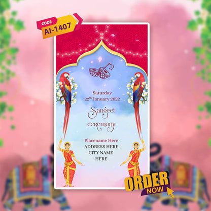 Caricature Wedding Invitation Video | Virtual wedding invite |AI-1407