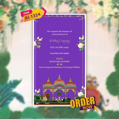 Digital Wedding Invitation Video | Stylish Template | AI-1324