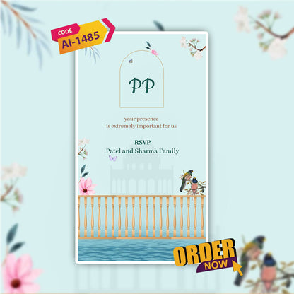 Digital Wedding Invitation Video | Romantic Animated Invite| AI-1485