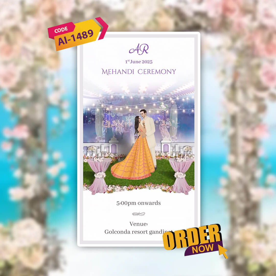 Digital Wedding Invitation Video |Animated Wedding Invite|  AI-1489