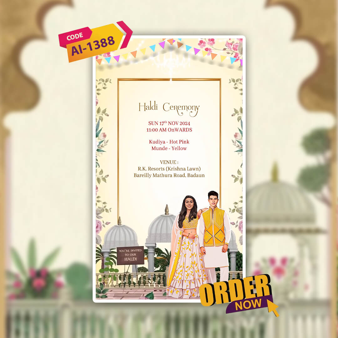 Digital Wedding Invitation Video | Elegant Animated Invite |AI-1388