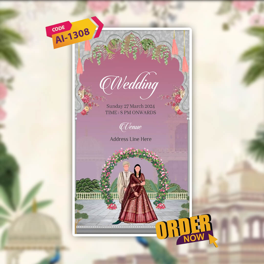 Digital Wedding Invitation Video | Classic theme | AI-1308