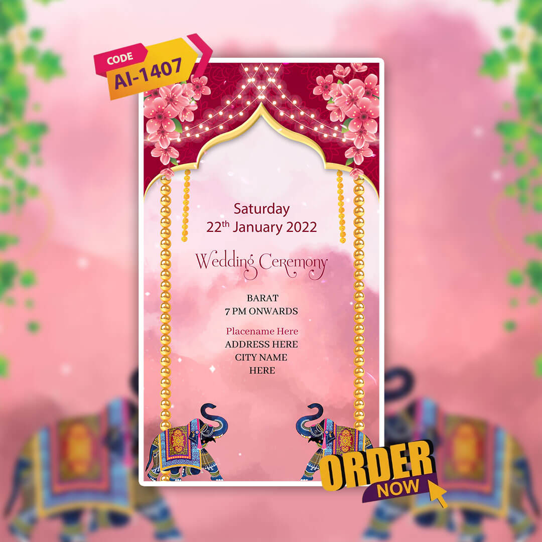 Caricature Wedding Invitation Video | Virtual wedding invite |AI-1407