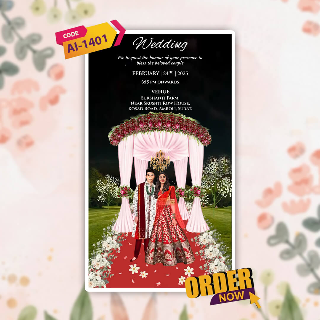 Digital Wedding Invitation Video | Graceful Theme | AI-1401