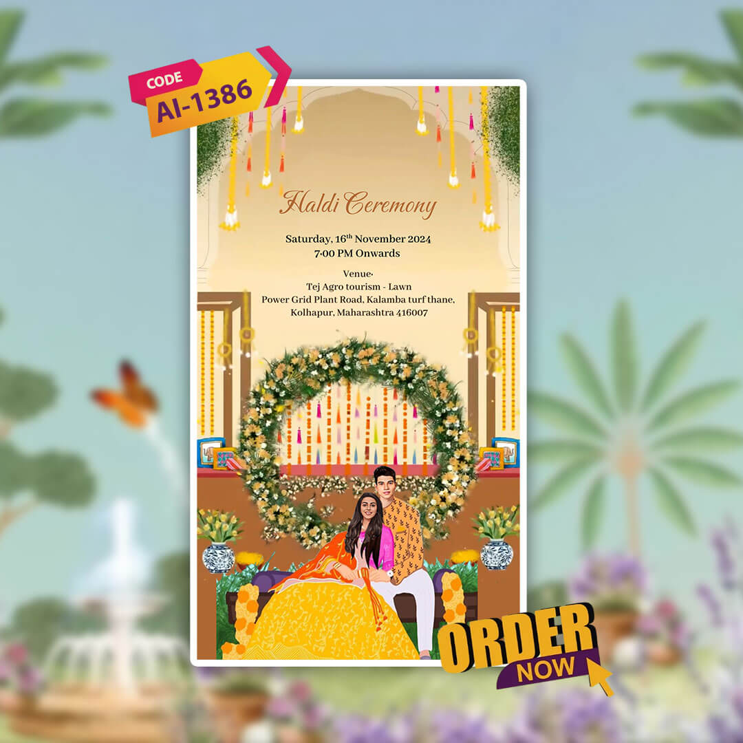 Digital Wedding Invitation Video | Elegant Animated Invite| AI-1386