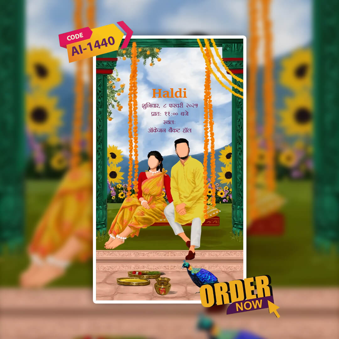 Marathi Wedding Invitation Video | Romantic Visuals | AI-1440