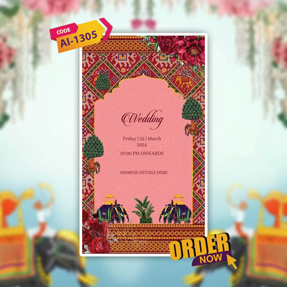 Digital Wedding Invitation Video | Floral themes | AI-1305