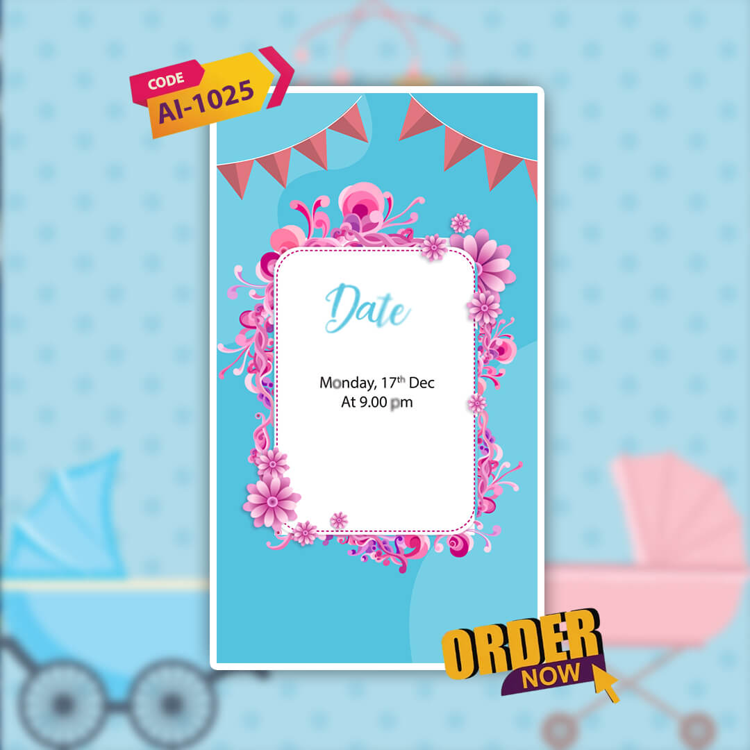 Baby Shower Video Invitation | Kids Avatars |AI-1025