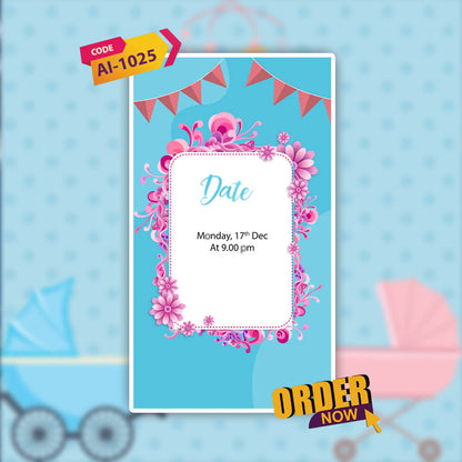 Baby Shower Video Invitation | Kids Avatars |AI-1025