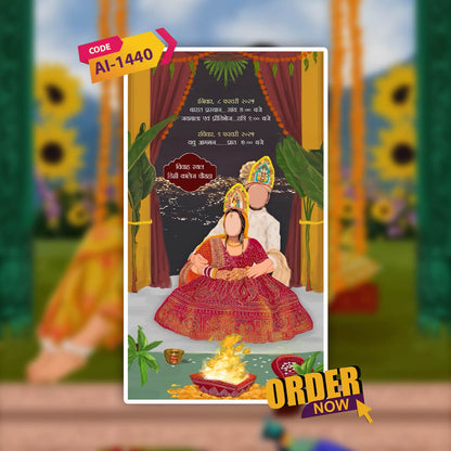 Marathi Wedding Invitation Video | Romantic Visuals | AI-1440