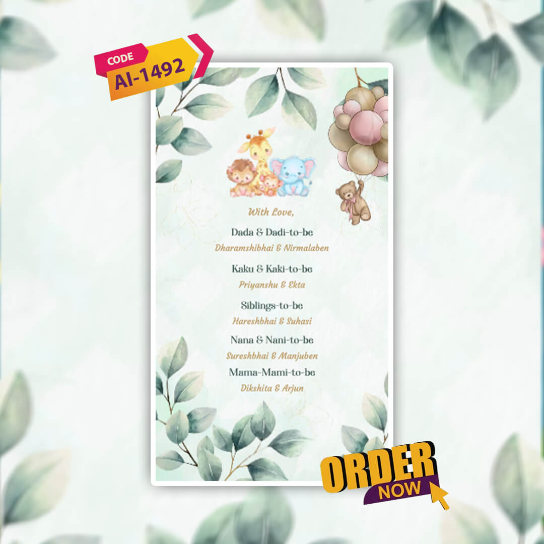 Baby Shower Invitation Video | Whimsical & Elegant | AI-1492