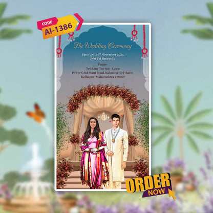 Digital Wedding Invitation Video | Elegant Animated Invite| AI-1386