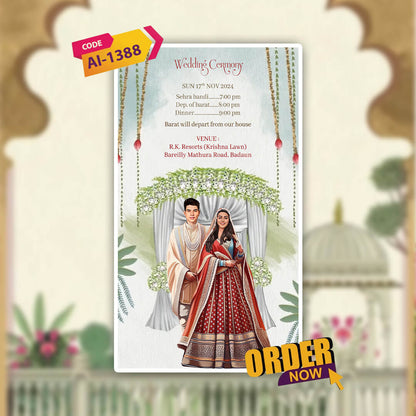 Digital Wedding Invitation Video | Elegant Animated Invite |AI-1388