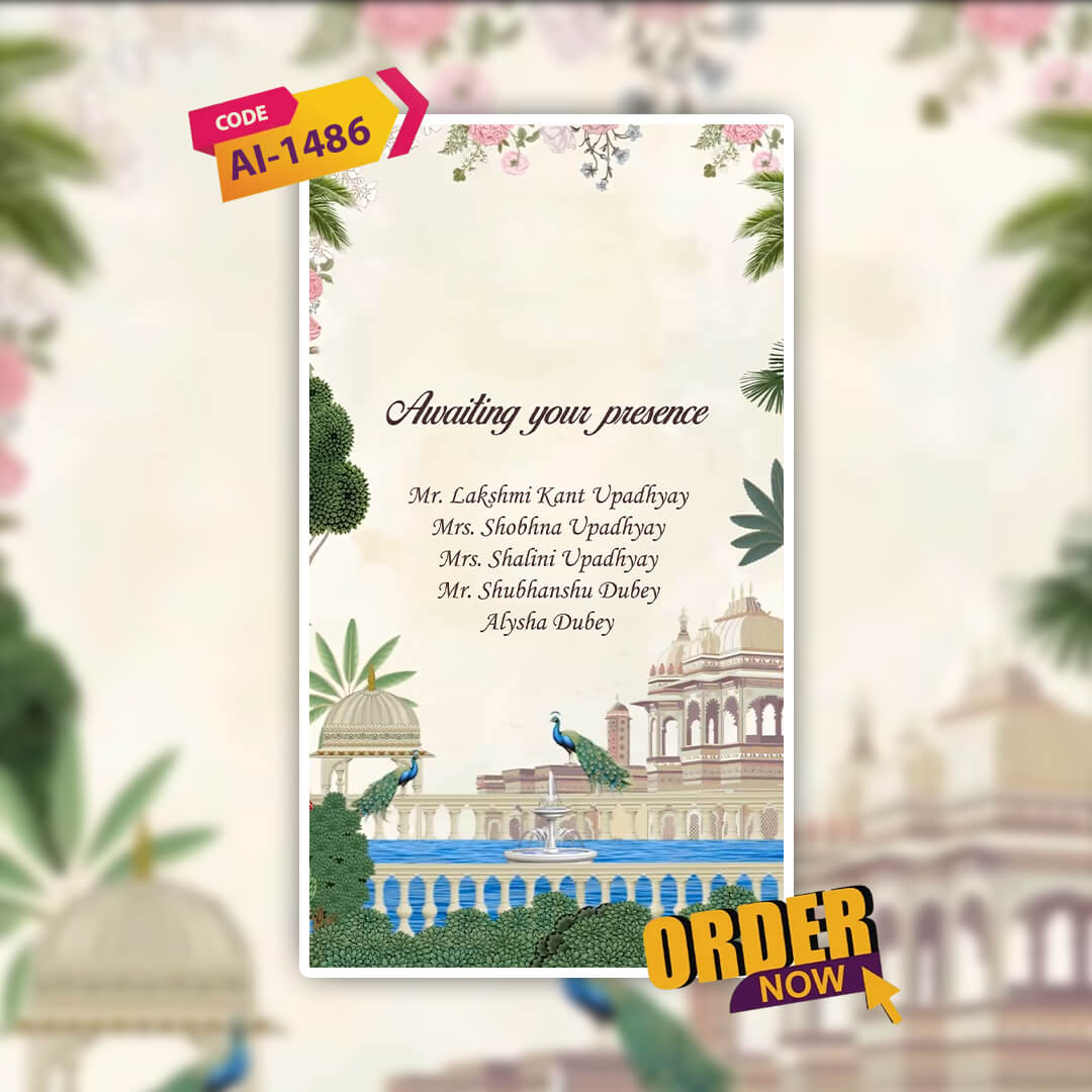 Digital Wedding Invitation Video | Vibrant Animated Invite| AI-1486