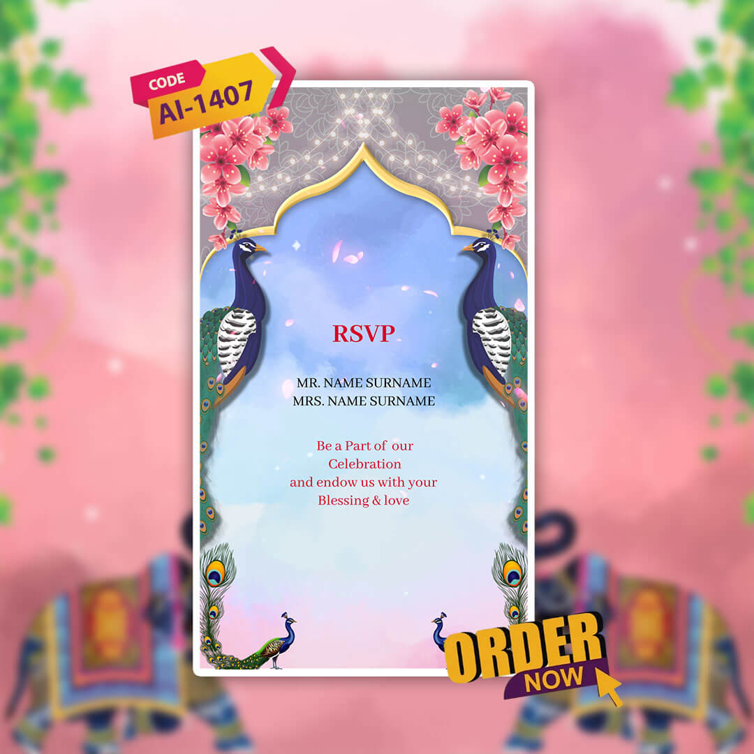 Caricature Wedding Invitation Video | Virtual wedding invite |AI-1407