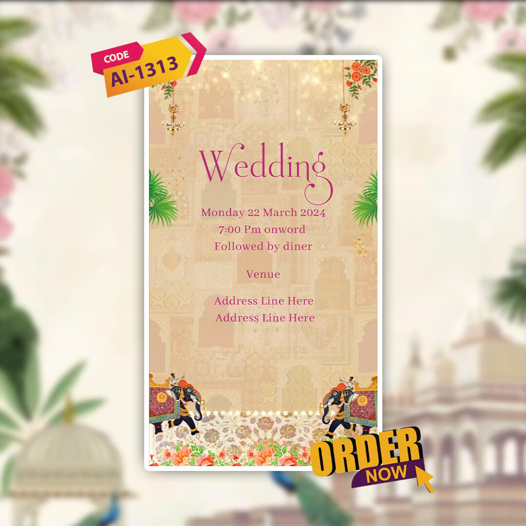 Digital Wedding Invitation Video | Vivah Invitation | AI-1313