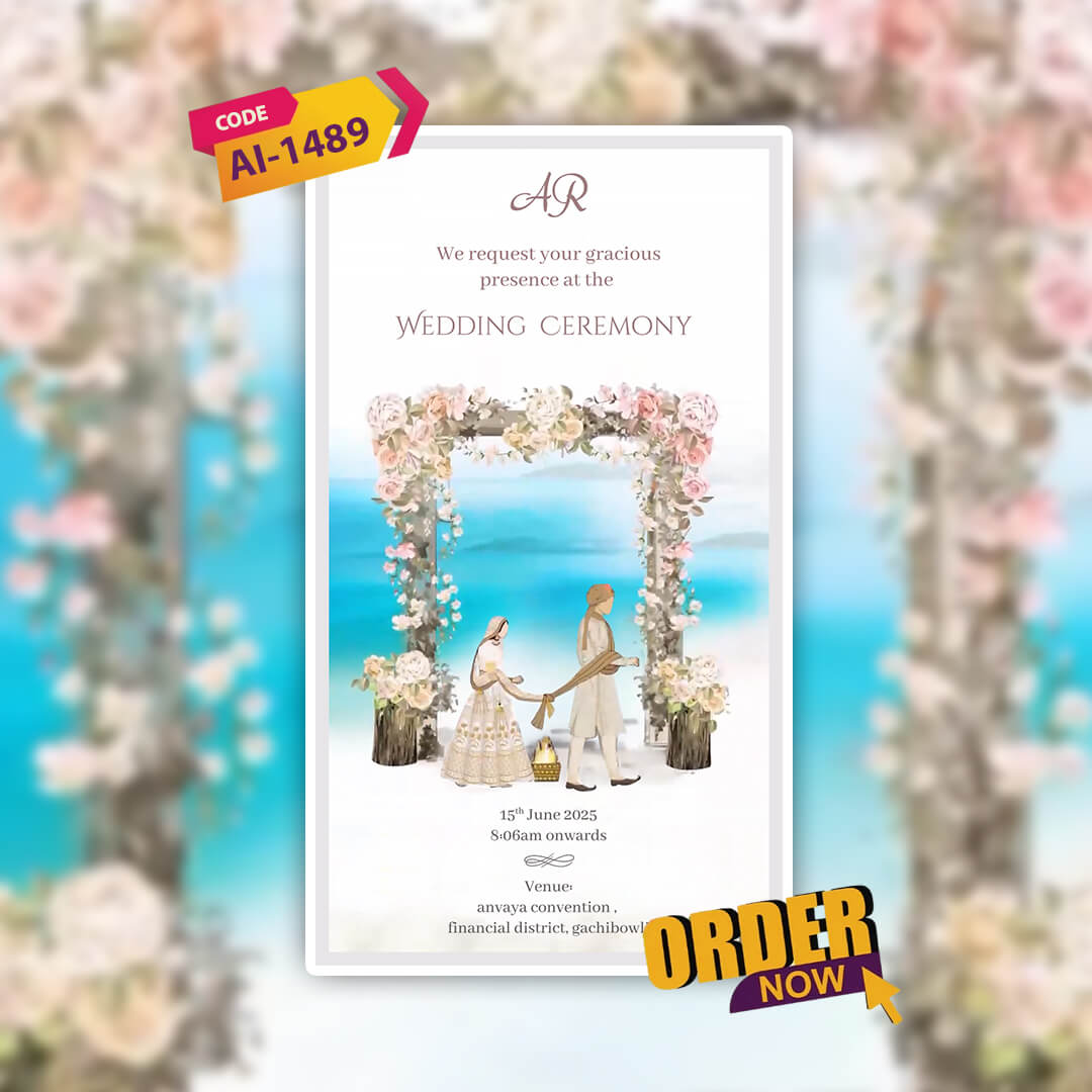 Digital Wedding Invitation Video |Animated Wedding Invite|  AI-1489