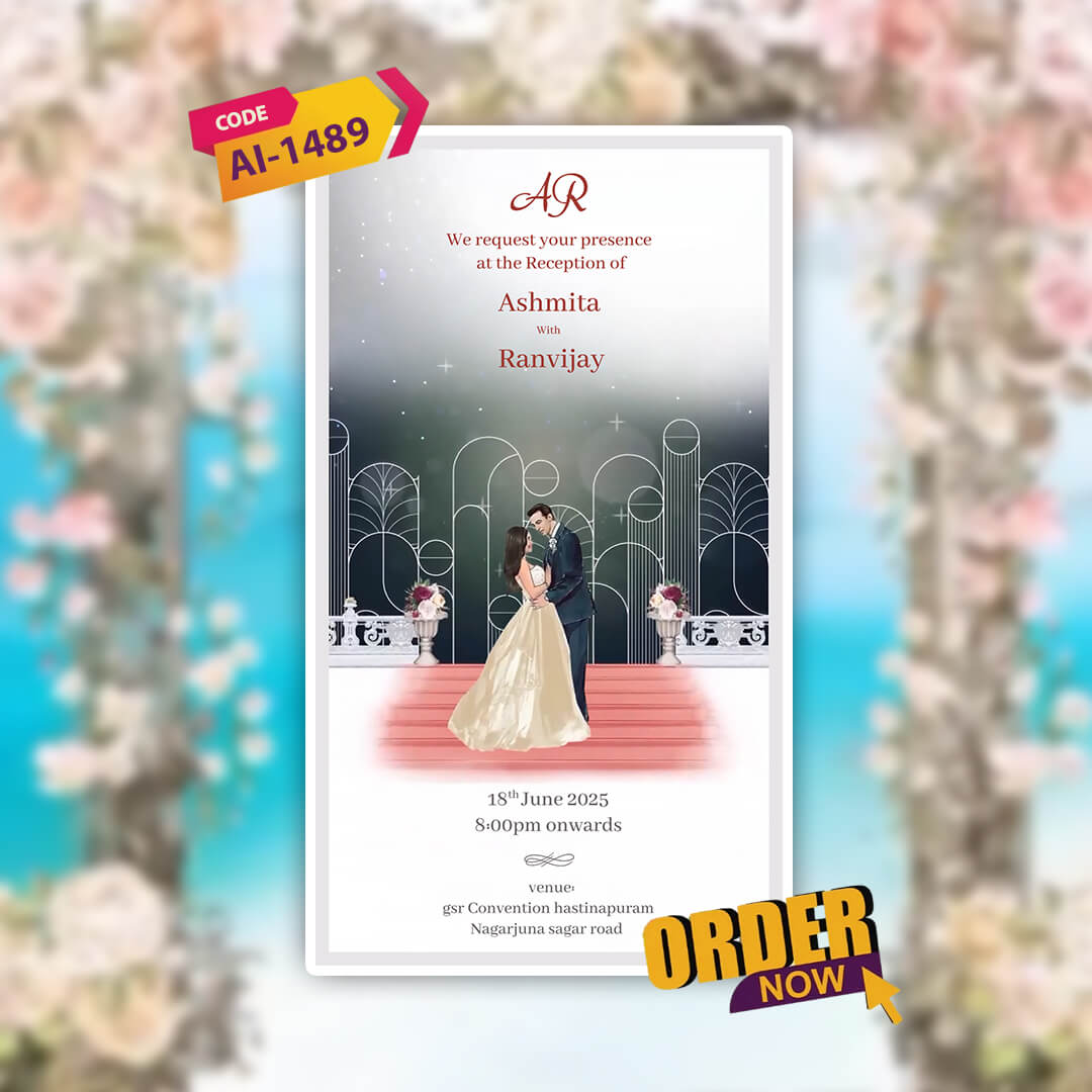 Digital Wedding Invitation Video |Animated Wedding Invite|  AI-1489