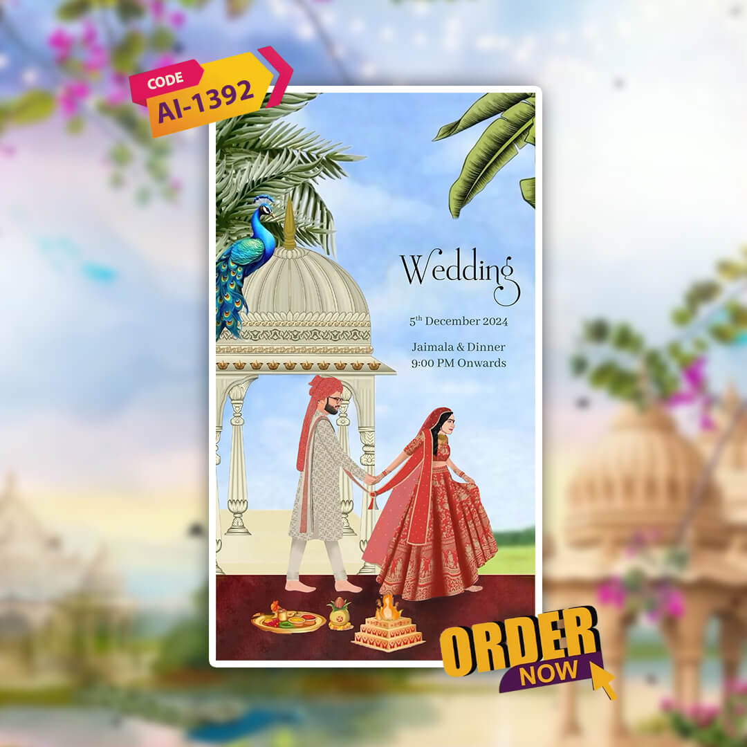 Digital Wedding Invitation Video | Traditional  Invite | AI-1392