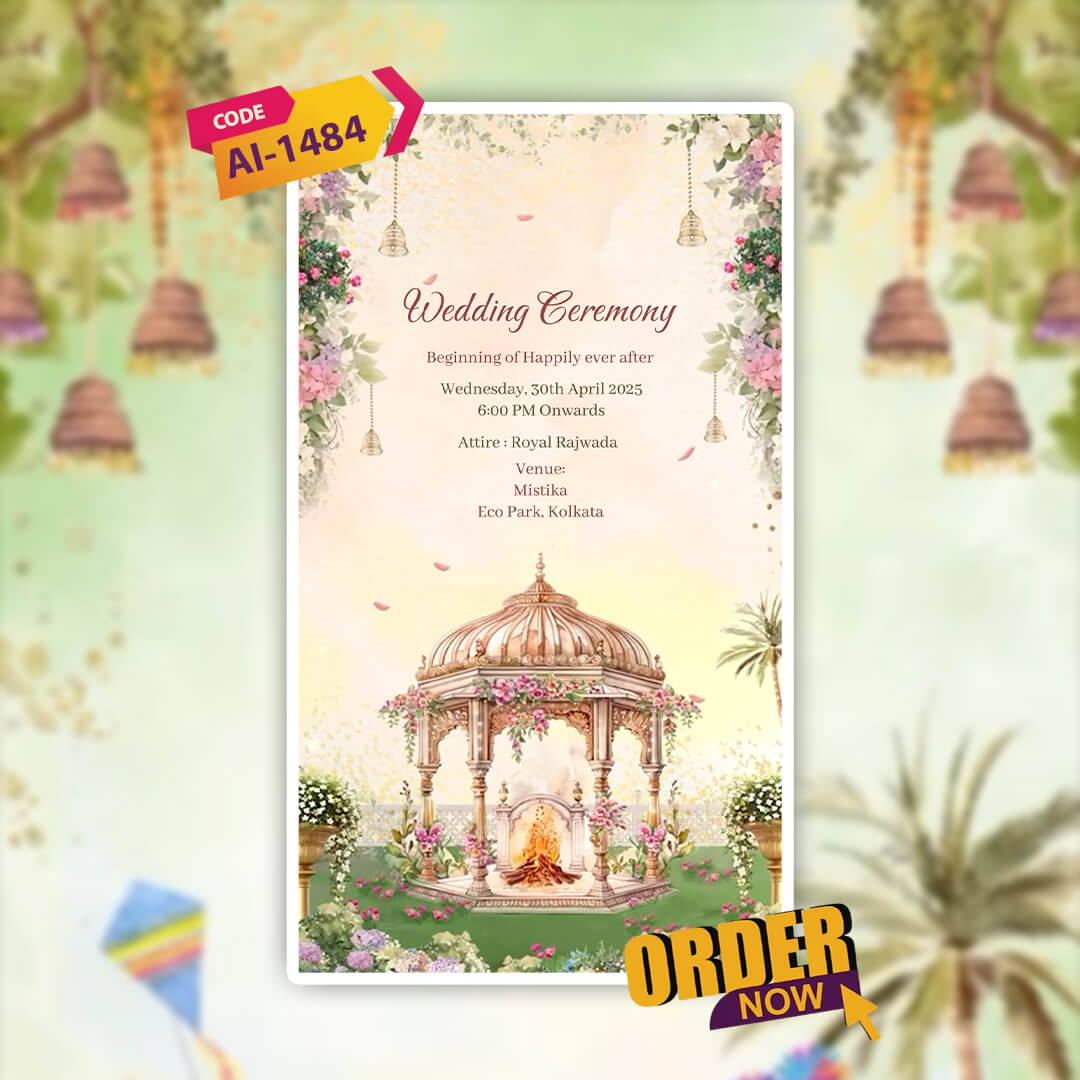 Digital Wedding Invitation Video | Elegant ambiance |AI-1484