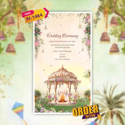 Digital Wedding Invitation Video | Elegant ambiance |AI-1484