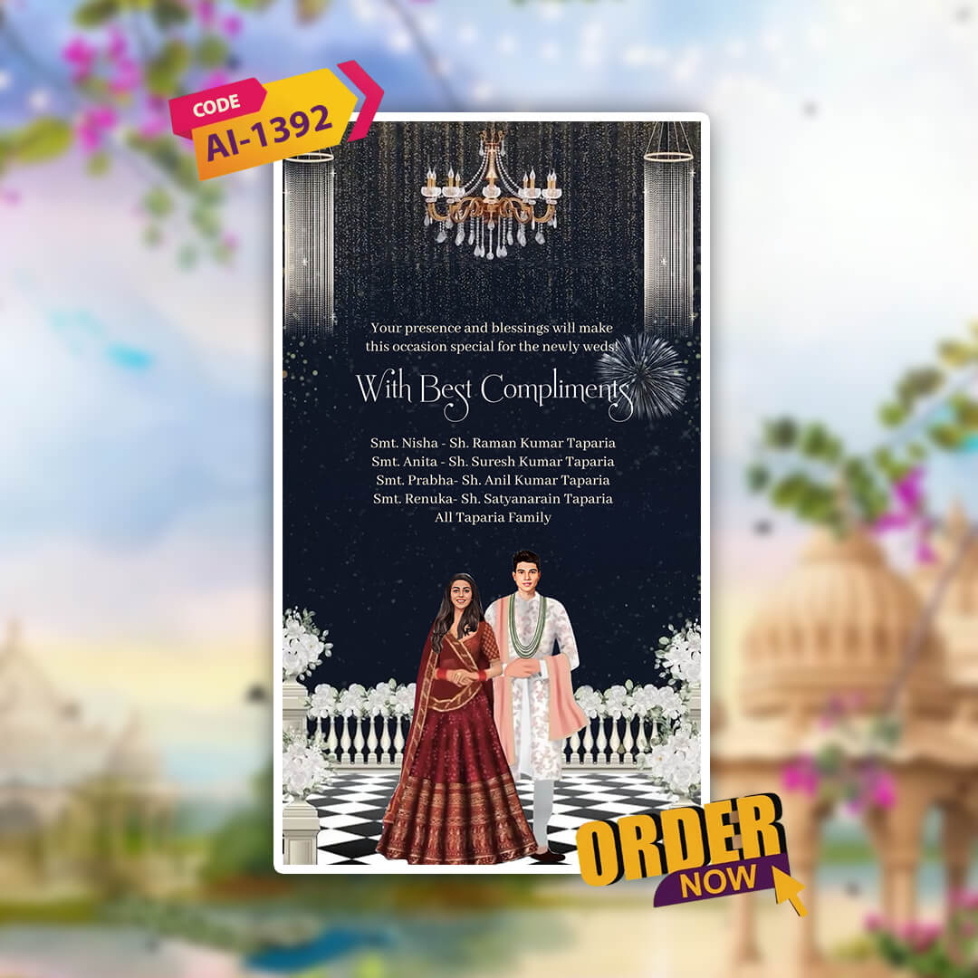 Digital Wedding Invitation Video | Traditional  Invite | AI-1392