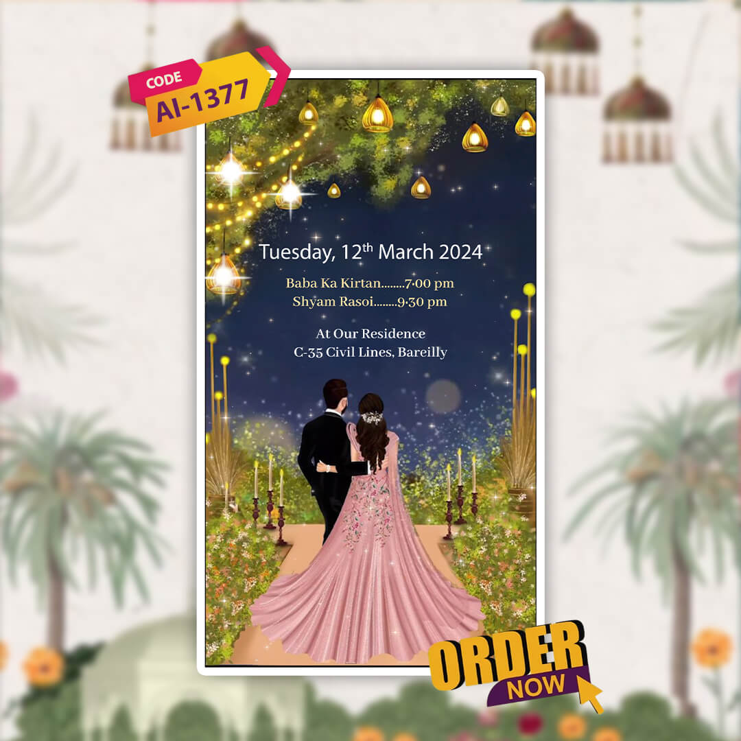 Digital Wedding Invitation Video | Nature-Inspired| AI-1377