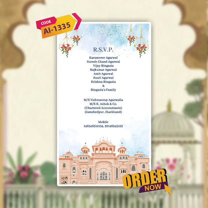 Digital Wedding Invitation Video | Poetic Invite | AI-1335