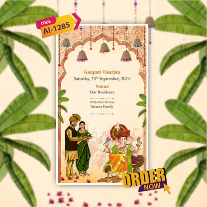 Ganesh Chaturthi Invitation Video | Digital Invitation | AI-1285
