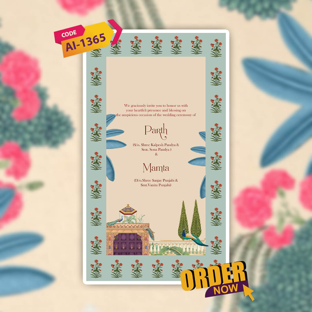 Digital Wedding Invitation Video | Custom Animated Wedding  |AI-1365