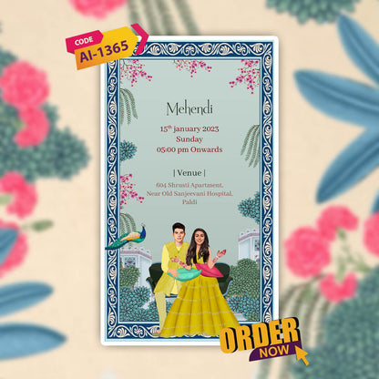 Digital Wedding Invitation Video | Custom Animated Wedding  |AI-1365