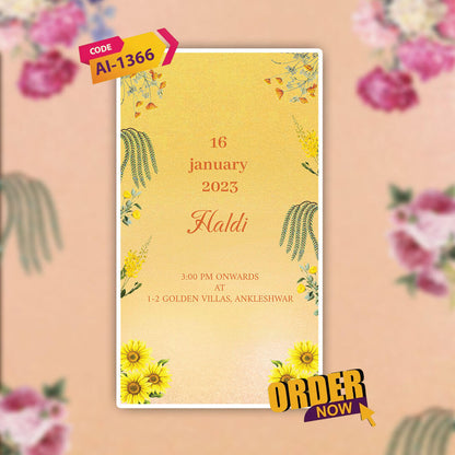 Digital Wedding Invitation Video |  Floral theme |AI-1366
