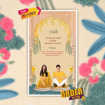 Digital Wedding Invitation Video | Custom Animated Wedding  |AI-1365