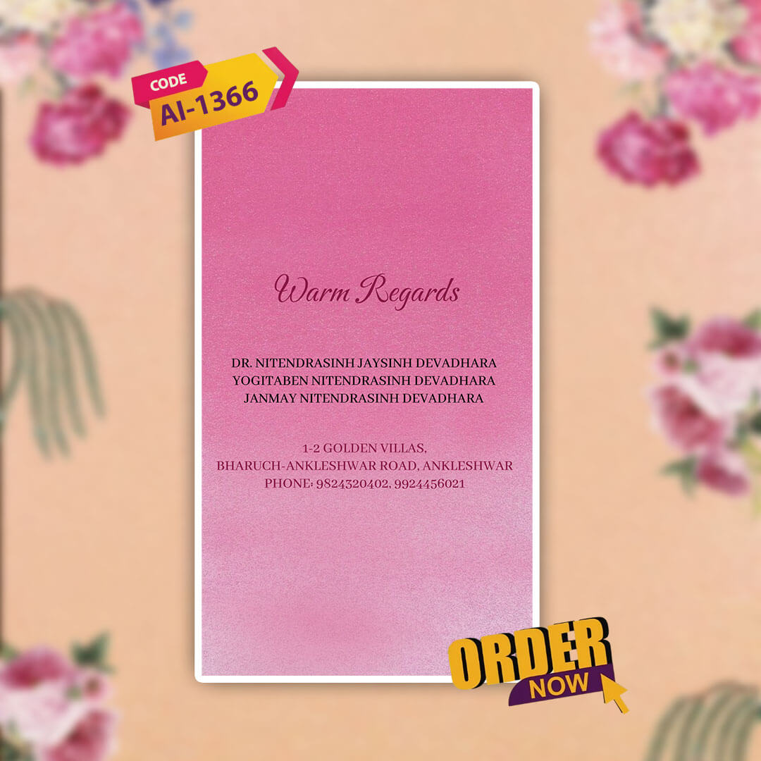 Digital Wedding Invitation Video |  Floral theme |AI-1366