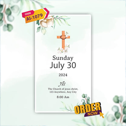 Baptism Ceremony Invitation Video | Digital Christening Invite | AI-1079