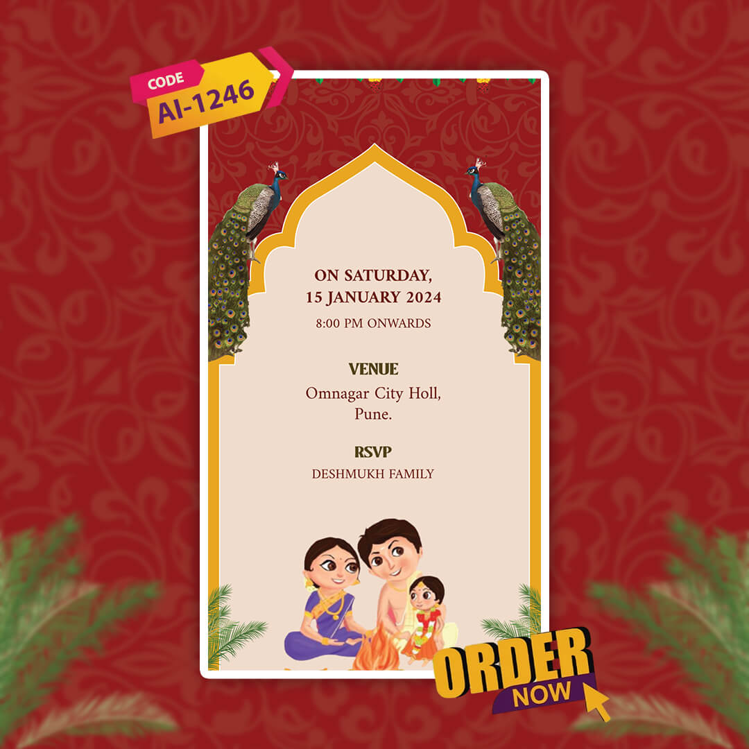 Ayush Homam Invitation Video | Red Themed | AI-1246