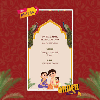Ayush Homam Invitation Video | Red Themed | AI-1246