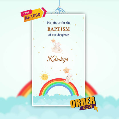 Baptism Ceremony Invitation Video | Rainbow Theme | AI-1080