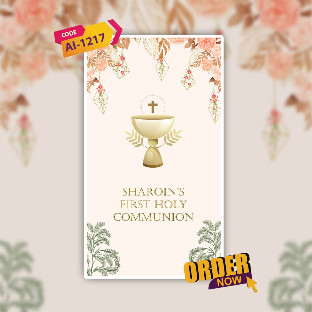 First Holy Communion Invitation Video | Instant Download | AI-1217