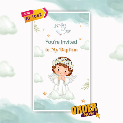 Baptism Ceremony Invitation Video | Floral Design | AI-1082