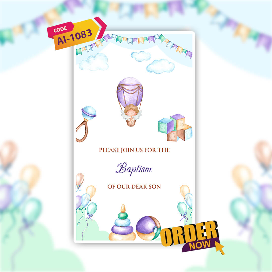 Baptism Ceremony Invitation Video | Custom & Digital | AI-1083